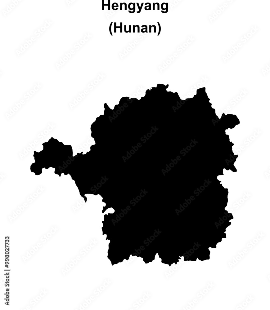 Fototapeta premium Hengyang blank outline map