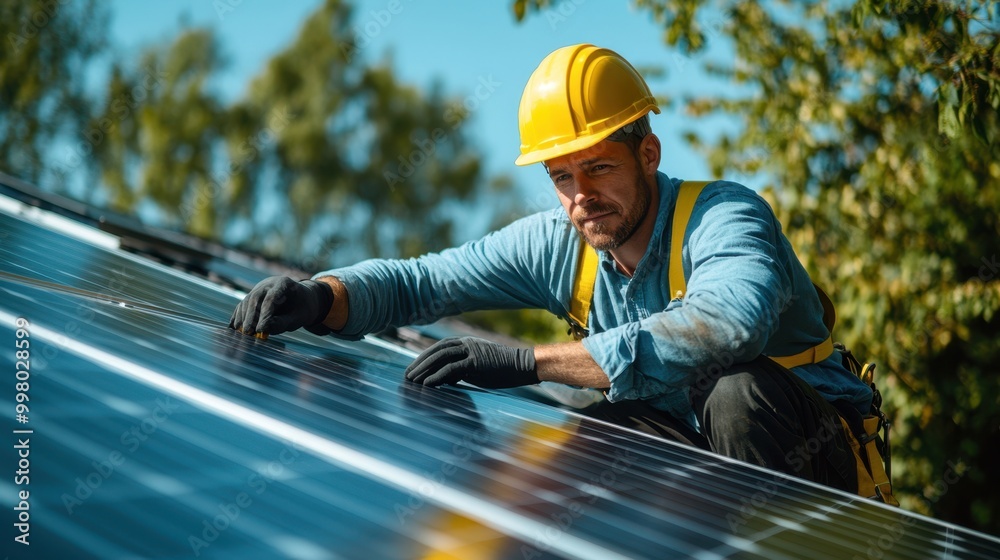 The Solar Panel Installation Worker The Solar Panel Installation Worker