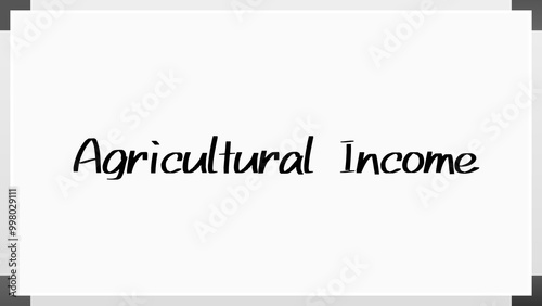 Agricultural Income のホワイトボード風イラスト