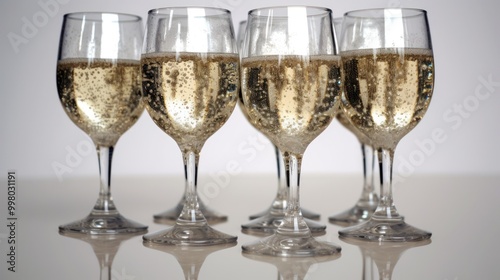 Five Glasses of Sparkling Wine