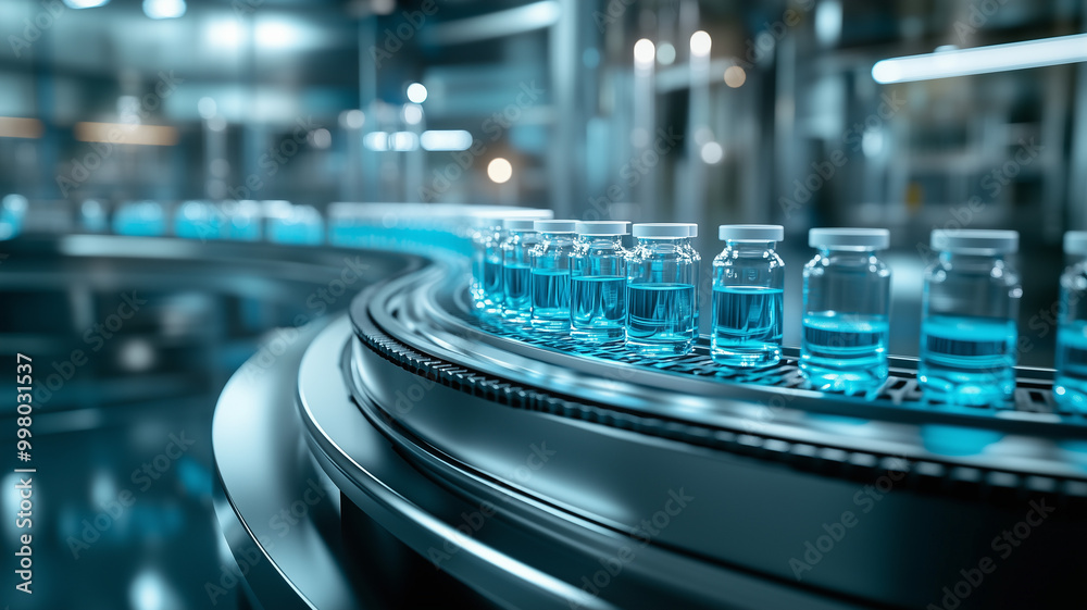 image of medical vials on a conveyor belt in a sterile pharmaceutical production environment image of medical vials on a conveyor belt in a sterile pharmaceutical production environment