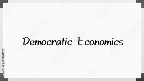 Democratic Economics のホワイトボード風イラスト