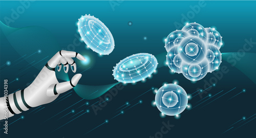 Abstract, hand, holding, dna, gene editing, science, cell,  genetic editing