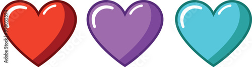 3 colors hearts