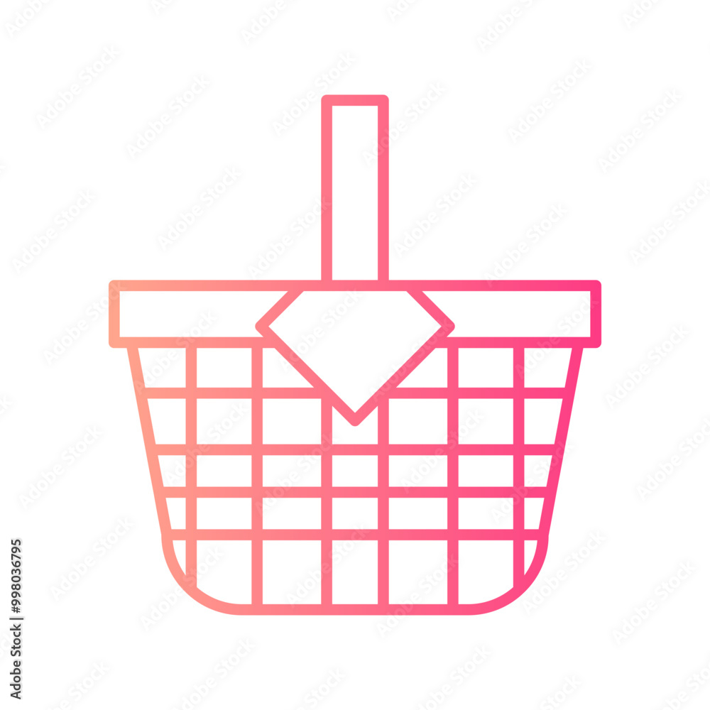 picnic basket gradient icon picnic basket gradient icon