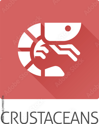 A prawn shrimp crustacean food stylised icon. Possibly an icon for the allergen or allergy or a seafood concept.