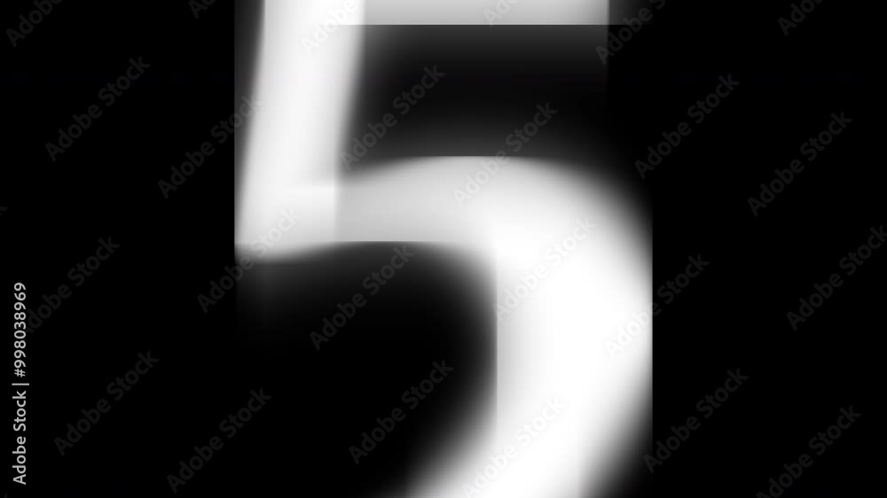 Simple countdown white number animation with zoom in and out effect. Countdown timer for 10 to 0 seconds for video overlay with black screen background