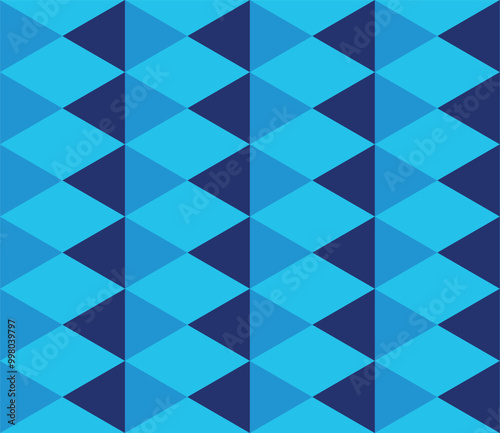 Rhombical, diamond seamless repetitive pattern. Vector, isometric perspective