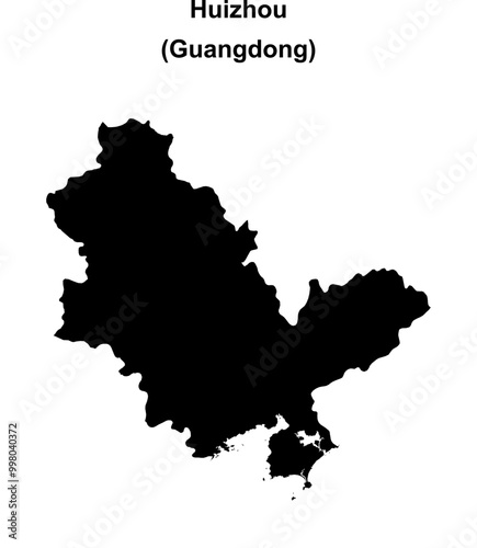 Huizhou blank outline map