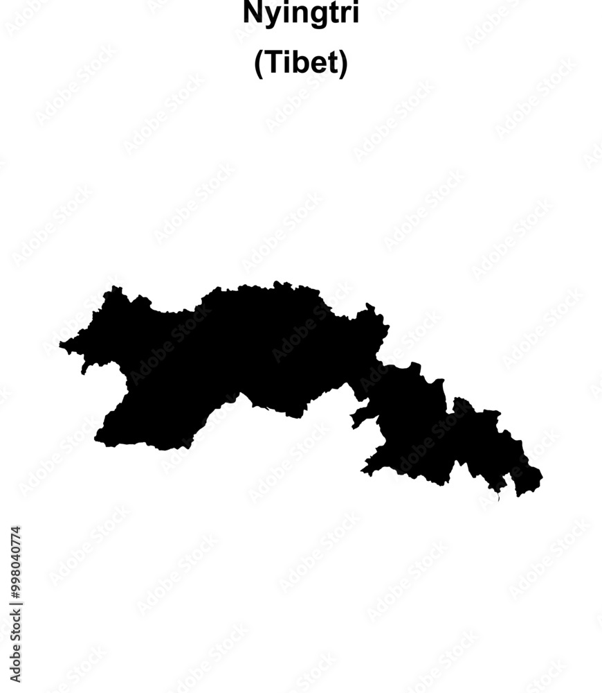 Obraz premium Nyingtri blank outline map