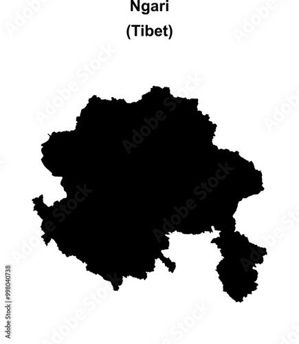 Ngari blank outline map
