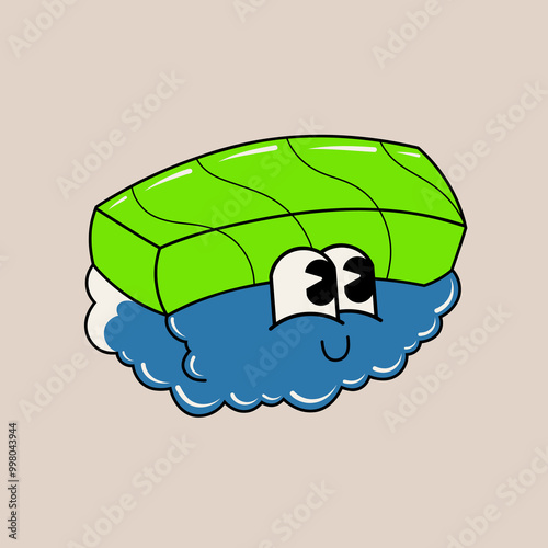Doodle cute character illustration sushi sticker