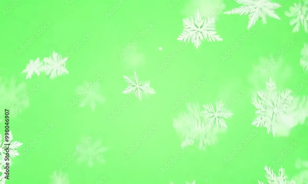 Isolated Falling Snow on Green Screen Background Isolated Falling Snow on Green Screen Background