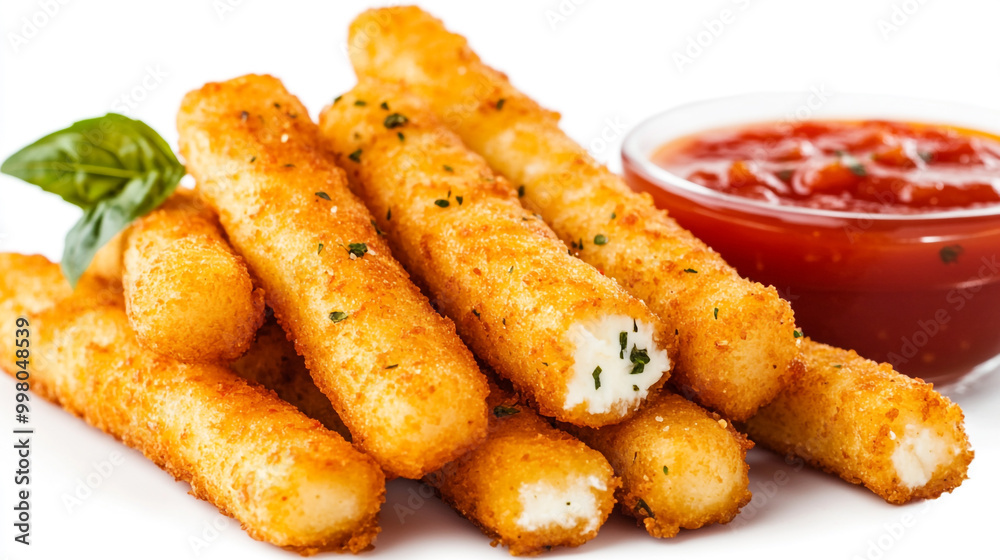 Deliciously crispy cheese sticks served with tangy marinara sauce for a perfect snack Deliciously crispy cheese sticks served with tangy marinara sauce for a perfect snack