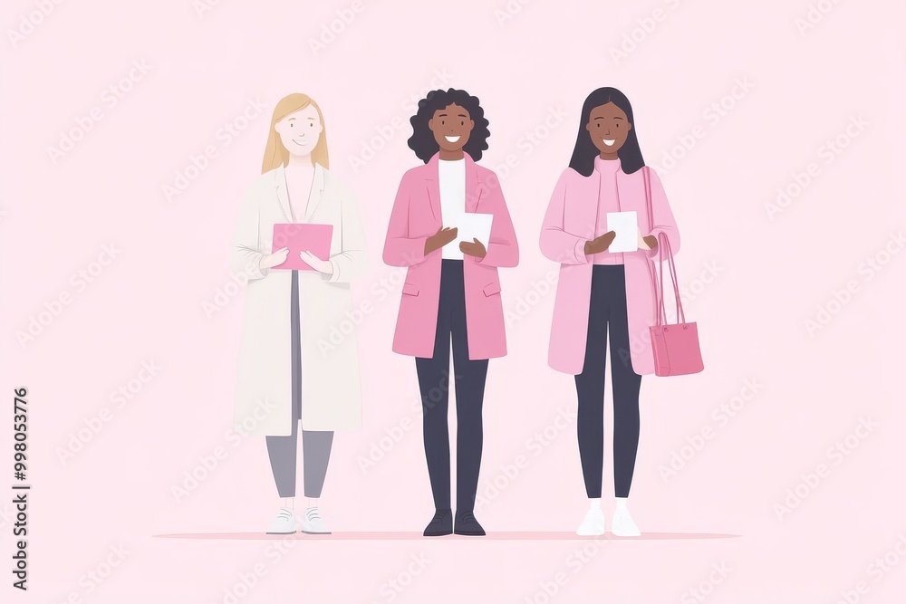 Modern flat illustration of two women in professional attire holding laptops symbolizing professionalism diversity and collaboration in a clean minimalistic design Modern flat illustration of two women in professional attire holding laptops symbolizing professionalism diversity and collaboration in a clean minimalistic design