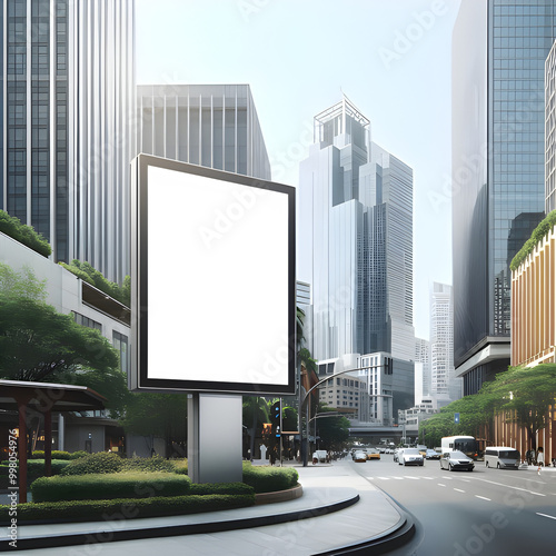Billboard mockup along city road