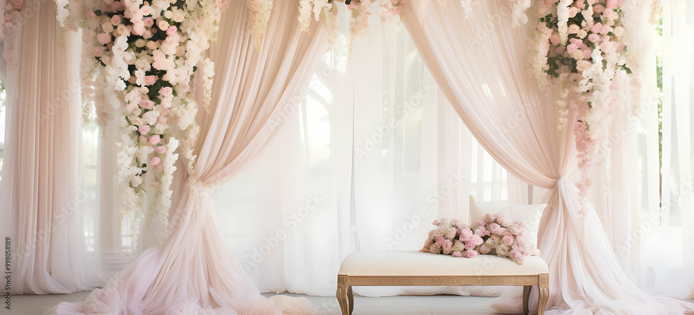 Create a dreamy atmosphere by combining flowing drape Create a dreamy atmosphere by combining flowing drape
