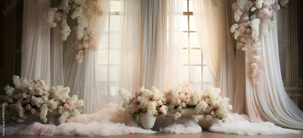 Create a dreamy atmosphere by combining flowing drape Create a dreamy atmosphere by combining flowing drape