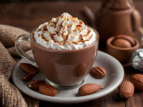 Delicious chocolate latte coffee photo