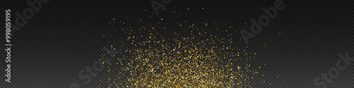Gold shimmering Dust. Bokeh Lights. Festive Designs. Gold png dust light. Bokeh light lights effect background. Christmas background of shining dust. Christmas glowing light confetti and spark overlay