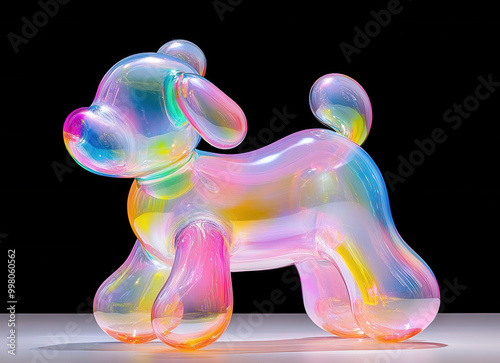 shiny hologram dog balloon animal photo