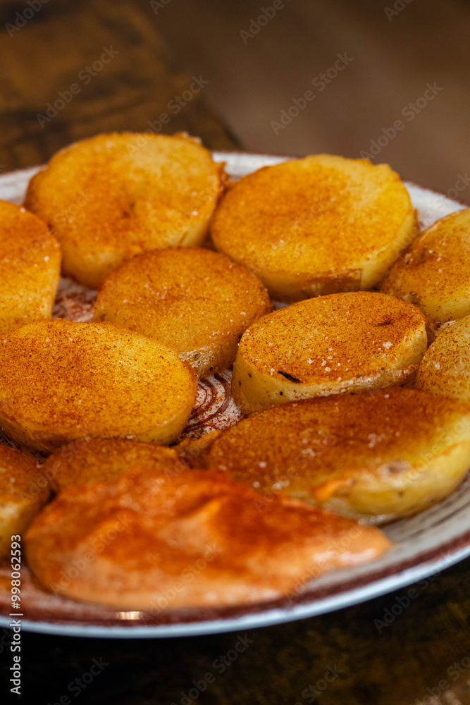 bravas potatoes in the Catalan way, D’TAPAS, Palamós, Girona, Catalonia, Spain