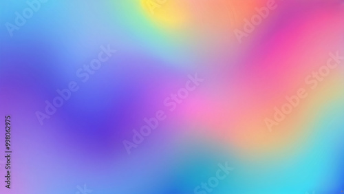 Grainy gradient bright holographic background, abstract soft textures