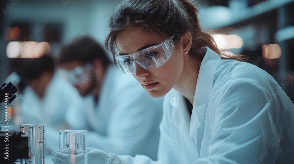 Young Woman Scientist Working In a Laboratory Young Woman Scientist Working In a Laboratory