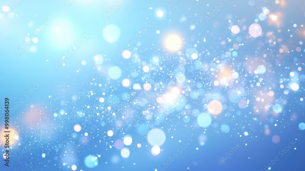 Beautiful holiday abstract light blue background with delicate snowflakes and shimmering lights, perfect for winter celebrations Beautiful holiday abstract light blue background with delicate snowflakes and shimmering lights, perfect for winter celebrations