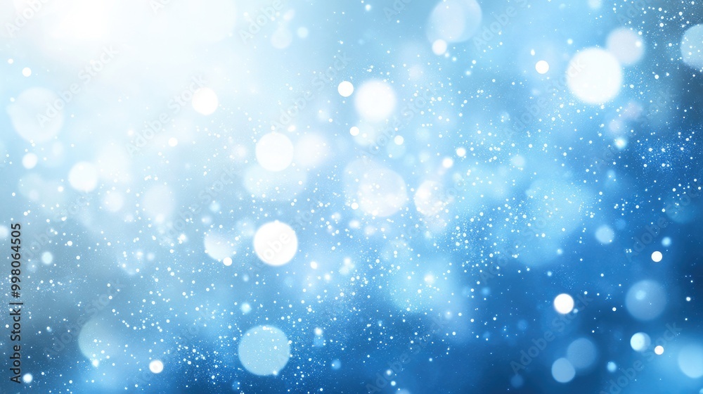 Light blue holiday-themed abstract background with soft glowing orbs and shimmering sparkles, ideal for a serene festive atmosphere Light blue holiday-themed abstract background with soft glowing orbs and shimmering sparkles, ideal for a serene festive atmosphere