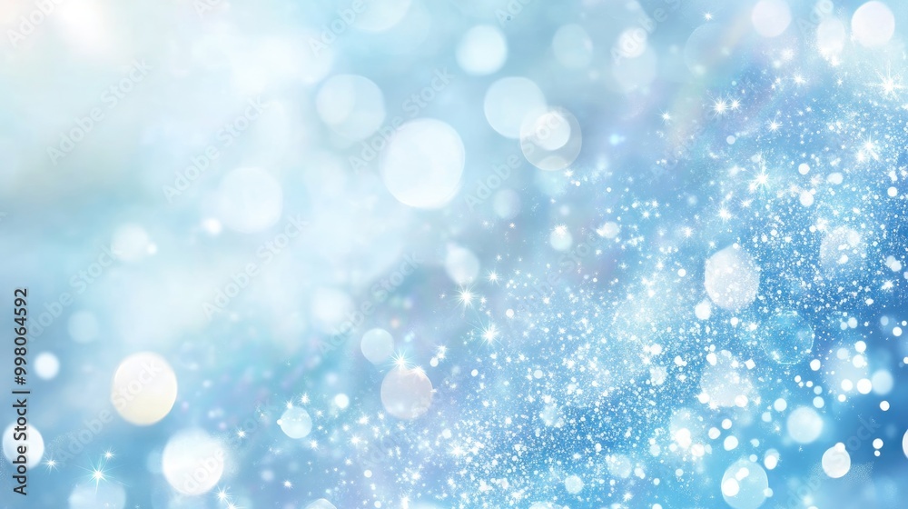 Stunning abstract light blue holiday background with subtle snowflakes and shimmering lights, perfect for winter celebrations Stunning abstract light blue holiday background with subtle snowflakes and shimmering lights, perfect for winter celebrations