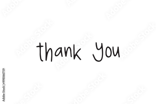 Thank you Calligraphy, vector, black color. handwritten. Thank you text isolated on white background. Vector icon