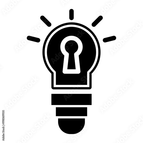 locked intellectual property line icon