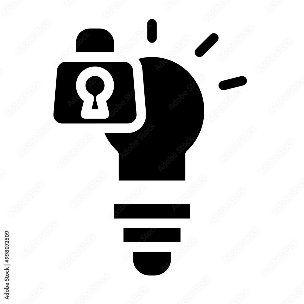 intellectual property locked solid icon intellectual property locked solid icon