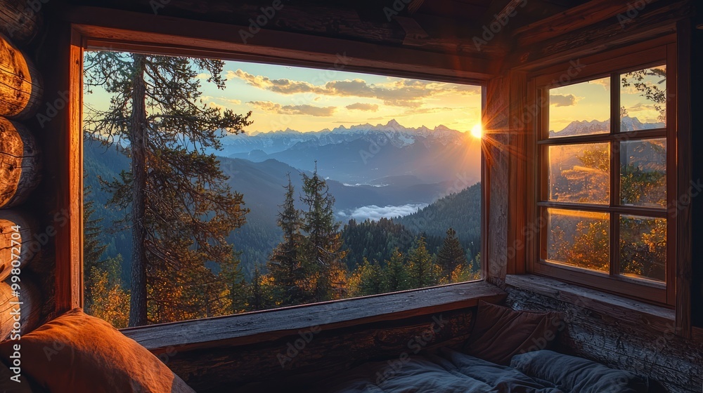 Serene Mountain View from Luxury Cabin - Calmness and Relaxation Serene Mountain View from Luxury Cabin - Calmness and Relaxation