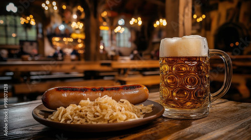 Traditional German Meal with Beer photo