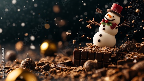 3Dprinted chocolate buildyourown snowman kit photo