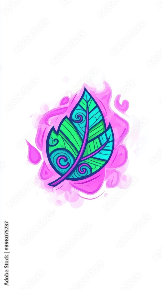 Ornate Leaf in Purple Aura Ornate Leaf in Purple Aura