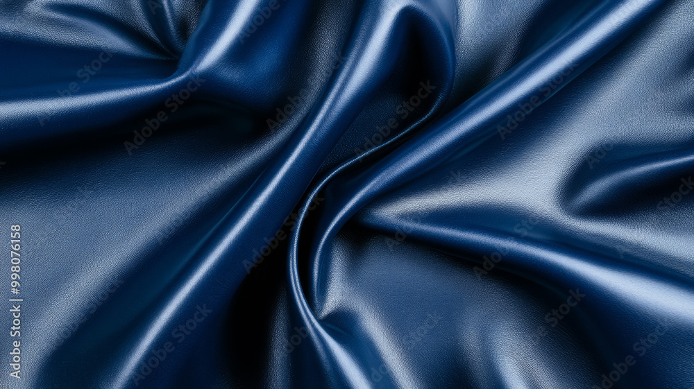 Obraz premium Deep slate blue leather with a smooth slightly glossy finish capturing the depth of icy winter waters 
