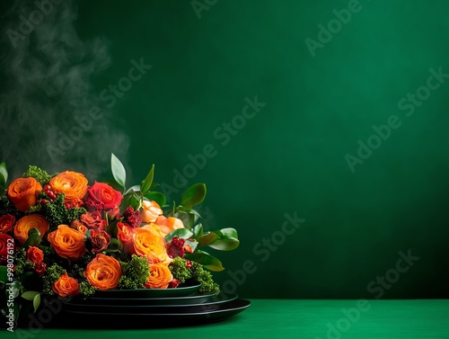 A festive table set with sustainable kelpbased turkey and algae side dishes photo