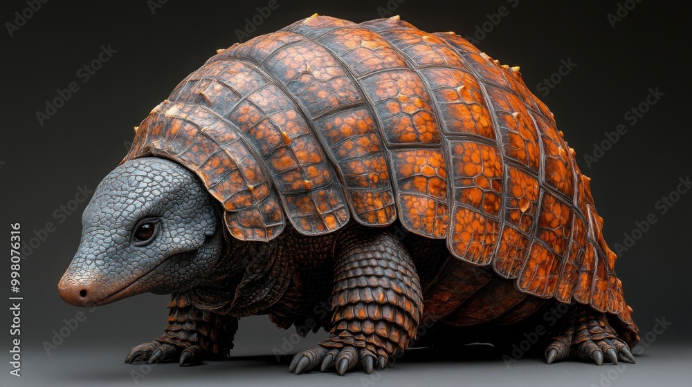 Fototapeta premium Stylized Armadillo Illustration with Gradient Shell for Creative Projects