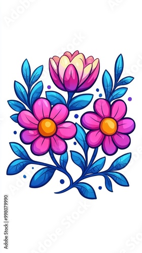 Vibrant Floral Bouquet Illustration