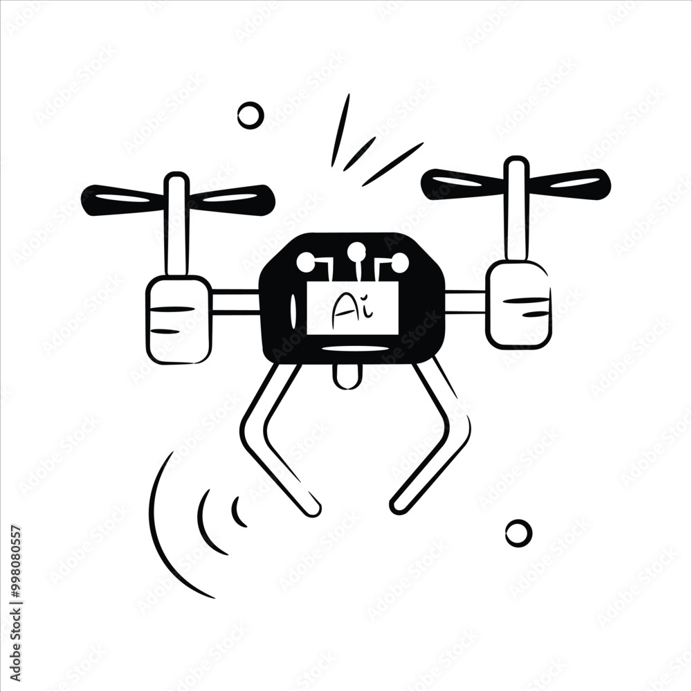Intelligent Drones Enhanced With AI For Smart Applications Stock Vector Intelligent drones enhanced with ai for smart applications stock vector