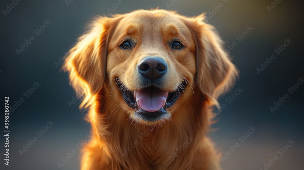 Delightful 3D Style Golden Retriever Sitting Happily for Pet Lovers and Advertisers Delightful 3D Style Golden Retriever Sitting Happily for Pet Lovers and Advertisers
