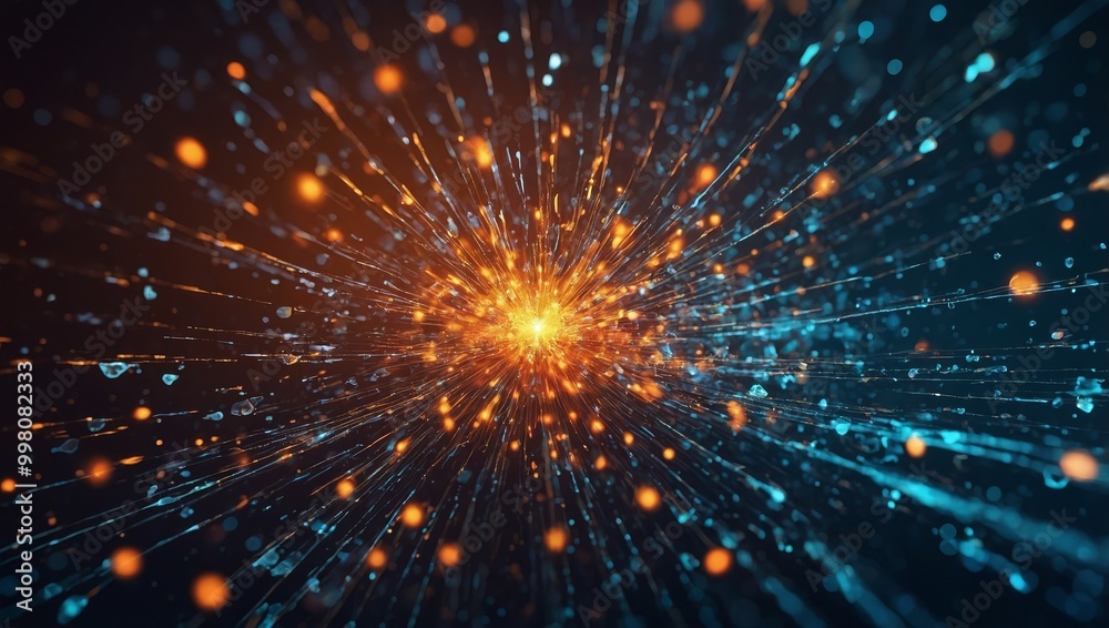 Abstract fiction vector illustration quantum computer technology. Sphere explosion background. Deep learning artificial intelligence. Big data visualization algorithms. Waves flow. Quantum explosion Abstract fiction vector illustration quantum computer technology. Sphere explosion background. Deep learning artificial intelligence. Big data visualization algorithms. Waves flow. Quantum explosion