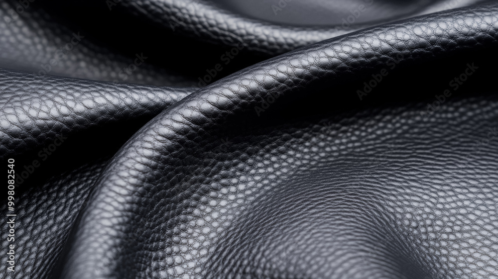 Macro of deep charcoal leather with a sleek smooth texture resembling the cold crisp atmosphere of winter nights Macro of deep charcoal leather with a sleek smooth texture resembling the cold crisp atmosphere of winter nights