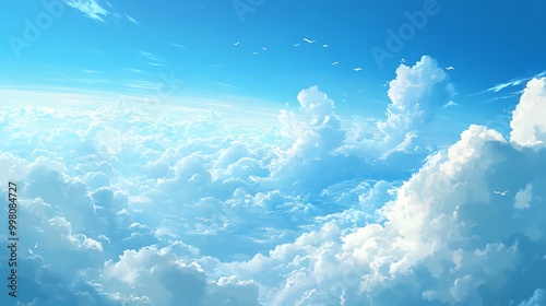 Collection of dreamlike skies featuring artistic and natural cloudscapes, blending realism and creativity through various styles and eras for a serene visual journey