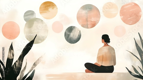 Inner Voice – A Conversation with the Self; Each bubble represents self-reflective questions or ideas.