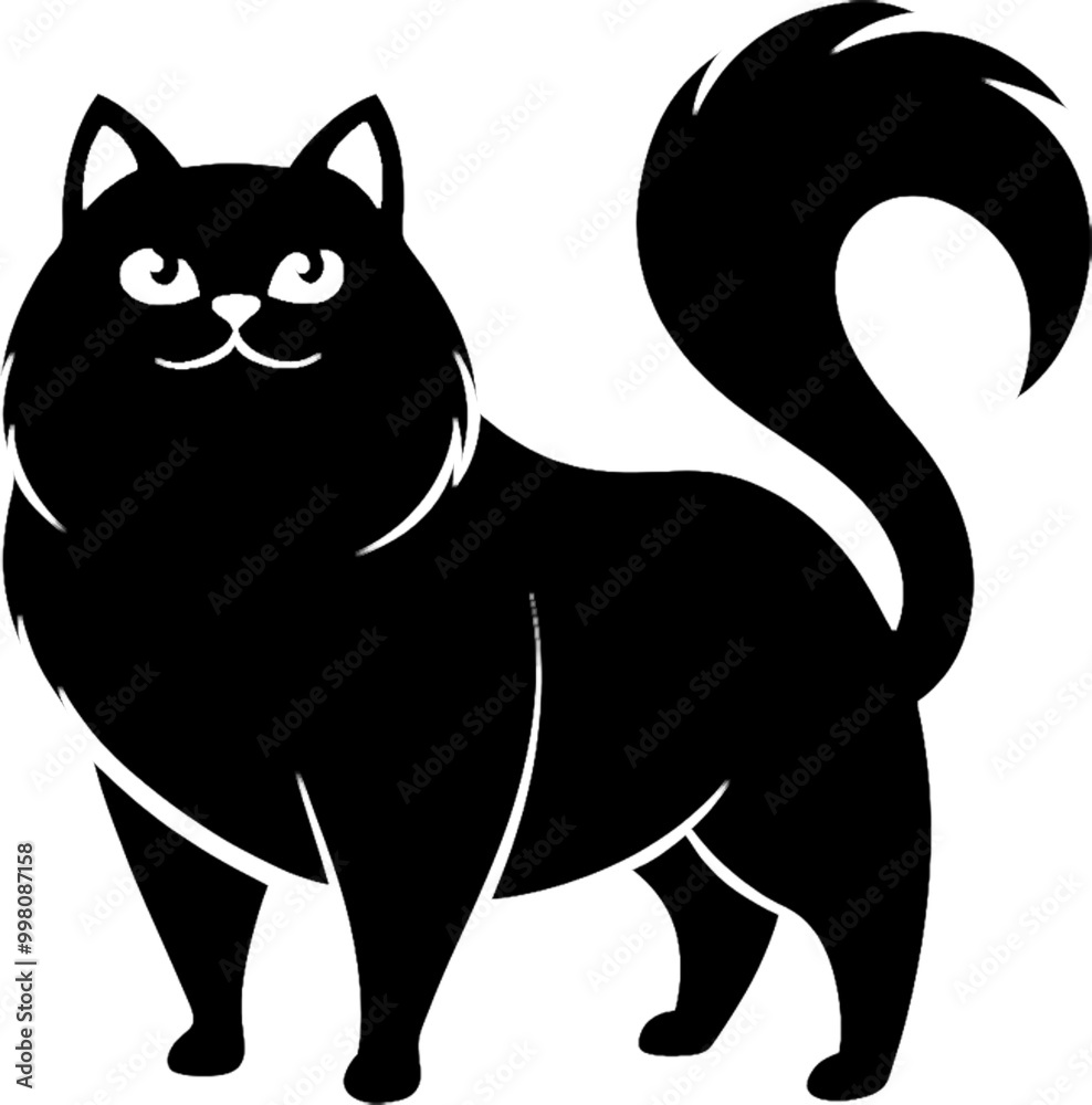 Obraz premium Stylish Cat Stencil for Modern Home Decor. 
