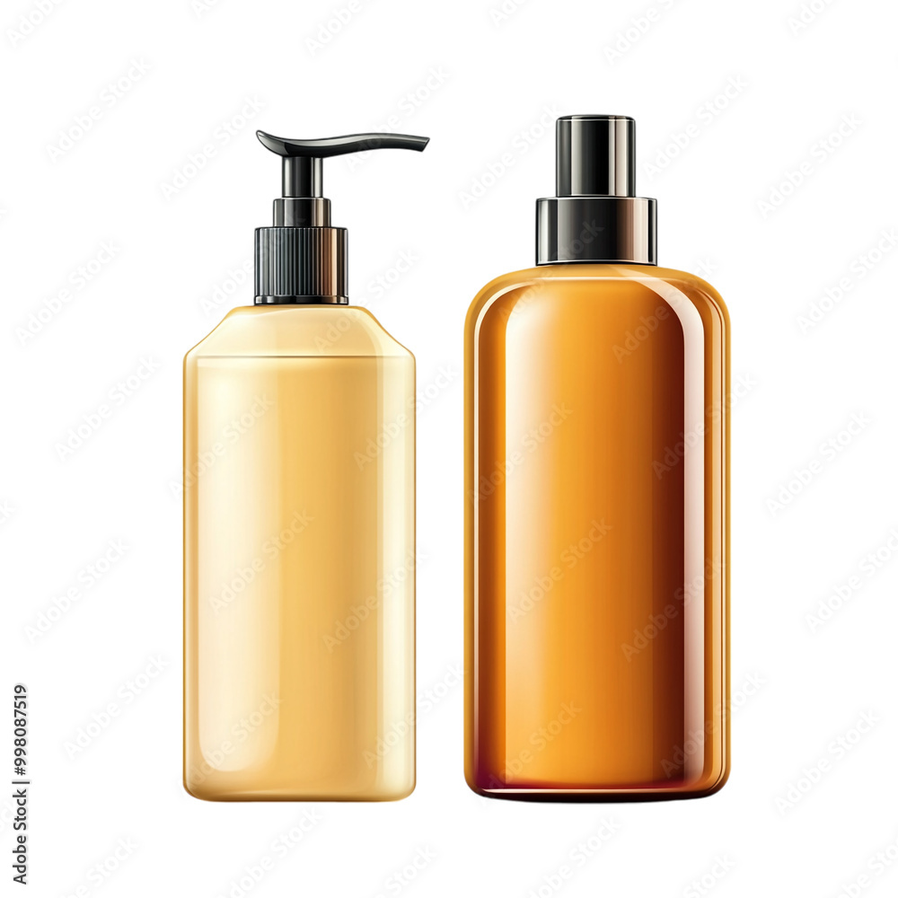 Shampoo and Lotion Bottles on a transparent background Shampoo and Lotion Bottles on a transparent background